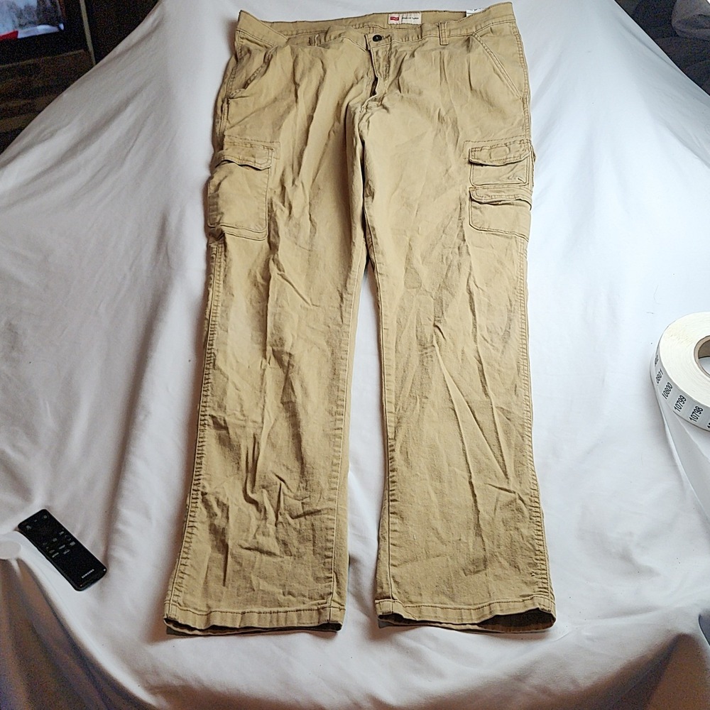 Wrangler Regular Taper Cargo Pants Khaki Tan Cotton Men's Size 40